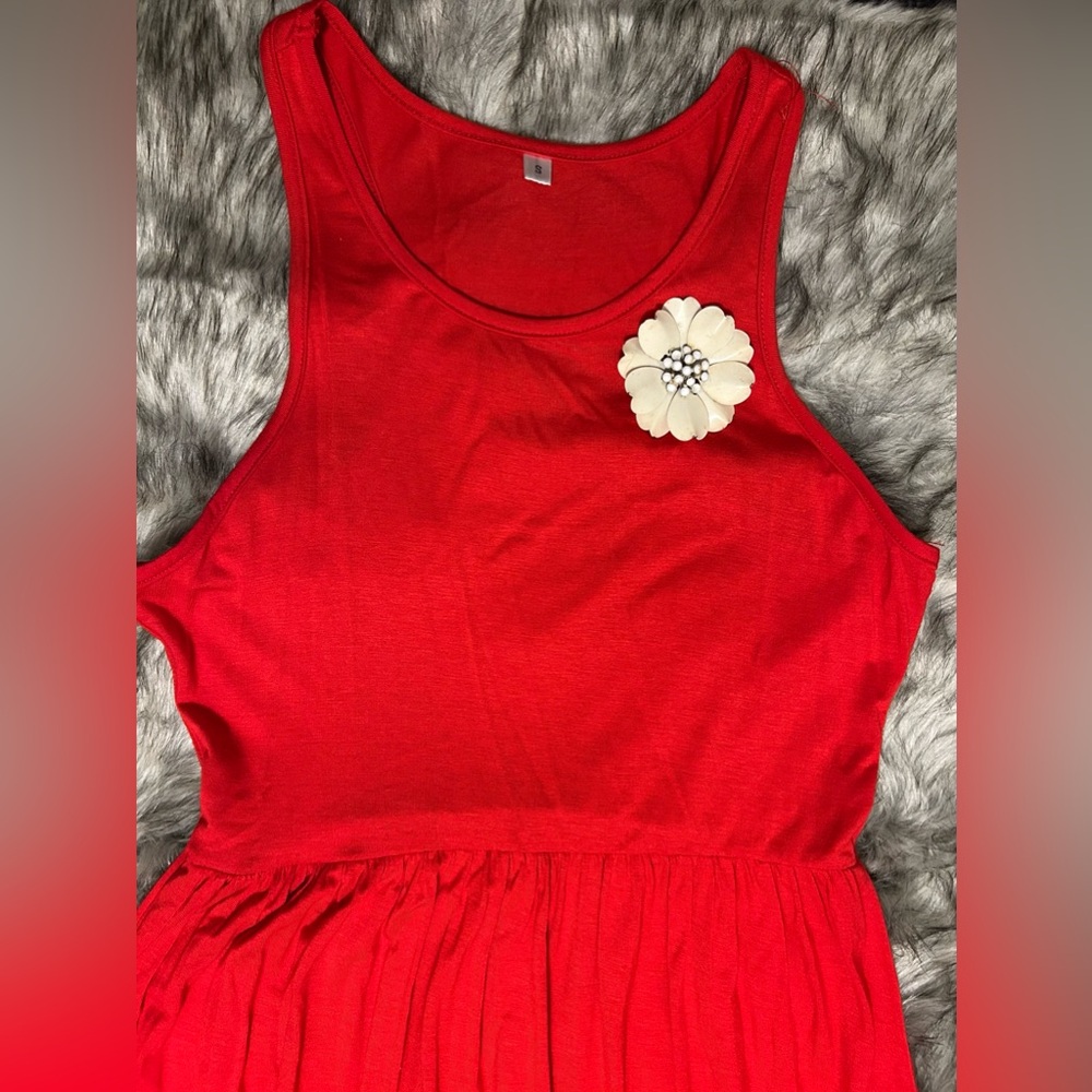 Red Maxi Dress ♥️, Racerback/Rayon/Spandex, Sz Small - Picture 2 of 8